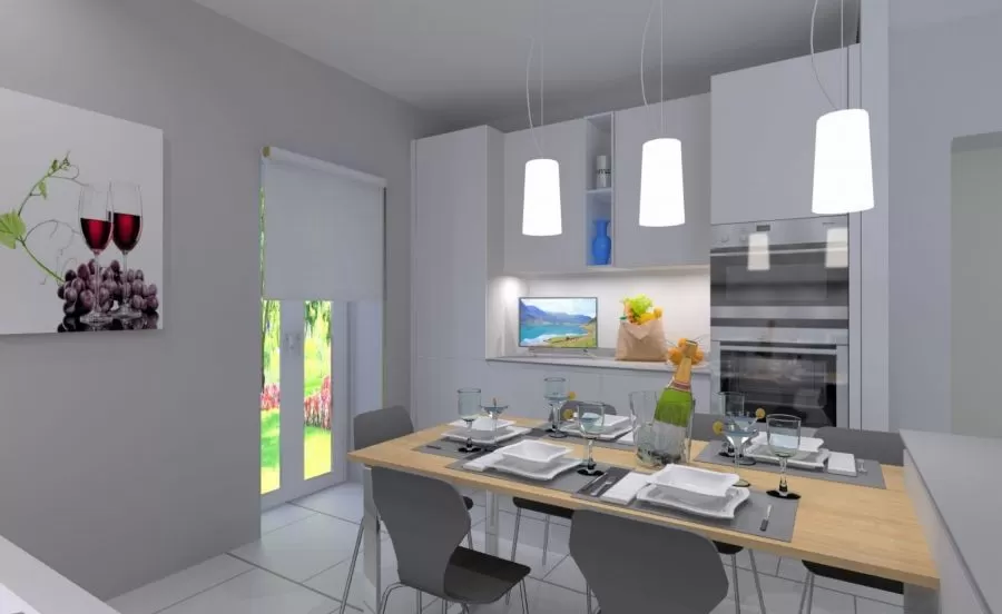 Nuova Realizzazione Cucina melaminico grigio e bianco