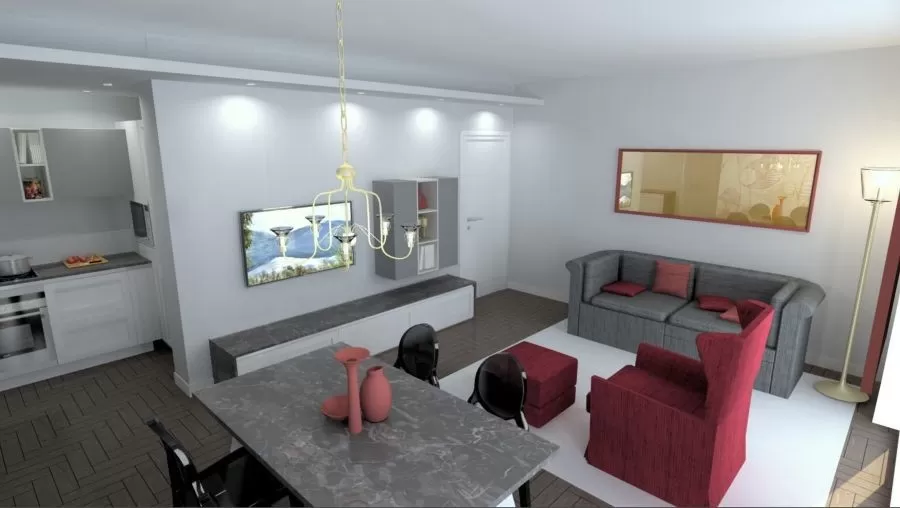 Nuova Realizzazione Living con cucina – arredamento classico-moderno