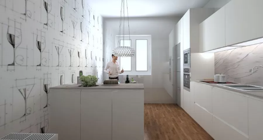Cucina a isola, anche in uno spazio piccolo!